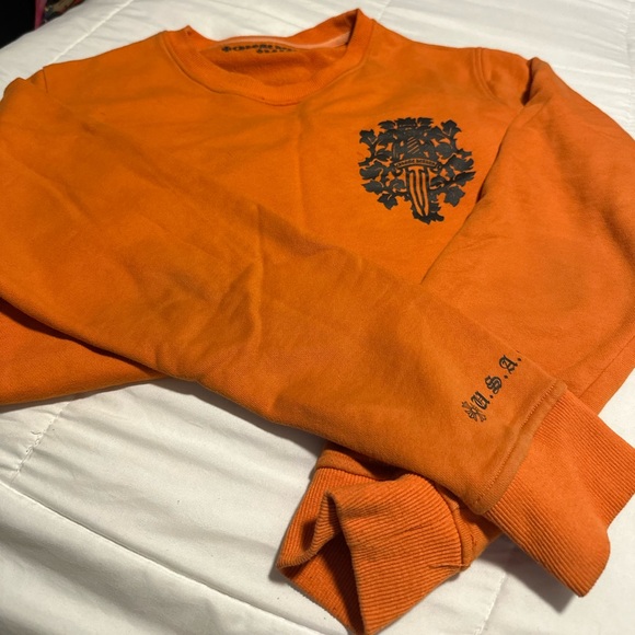 Orange Authentic Chrome Heart Pullover - Picture 2 of 3